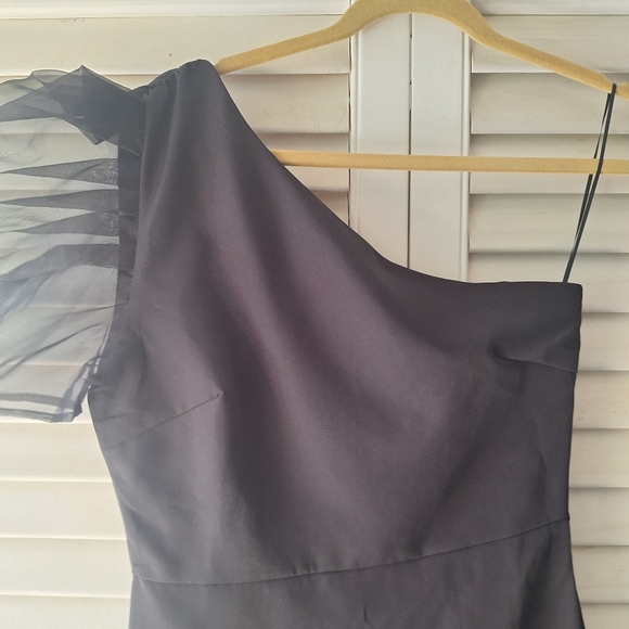 TCEC One Shoulder Asymmetrical Little Black Dress - Picture 2 of 8